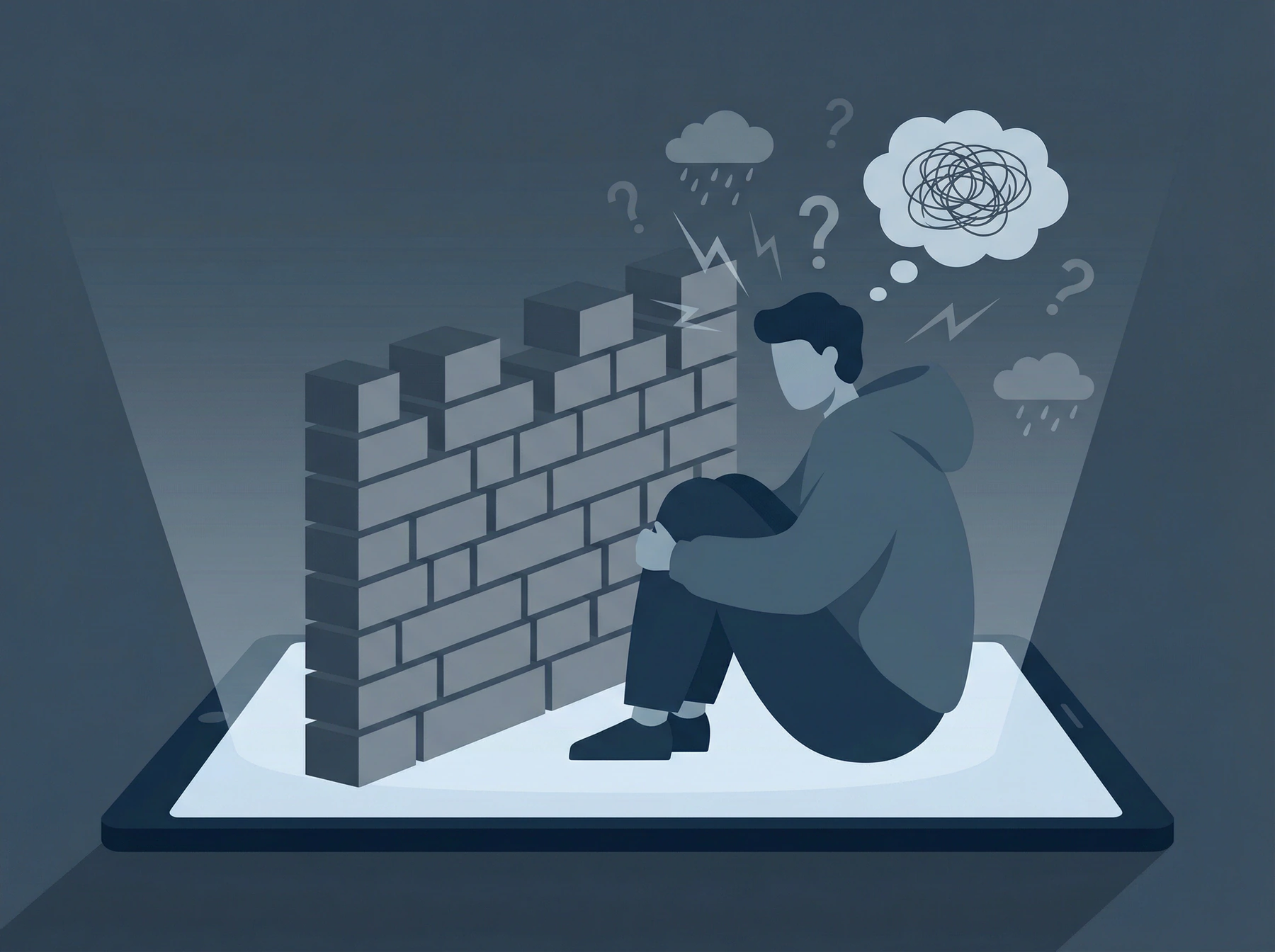 The feeling of helplessness when facing a "wall of text"