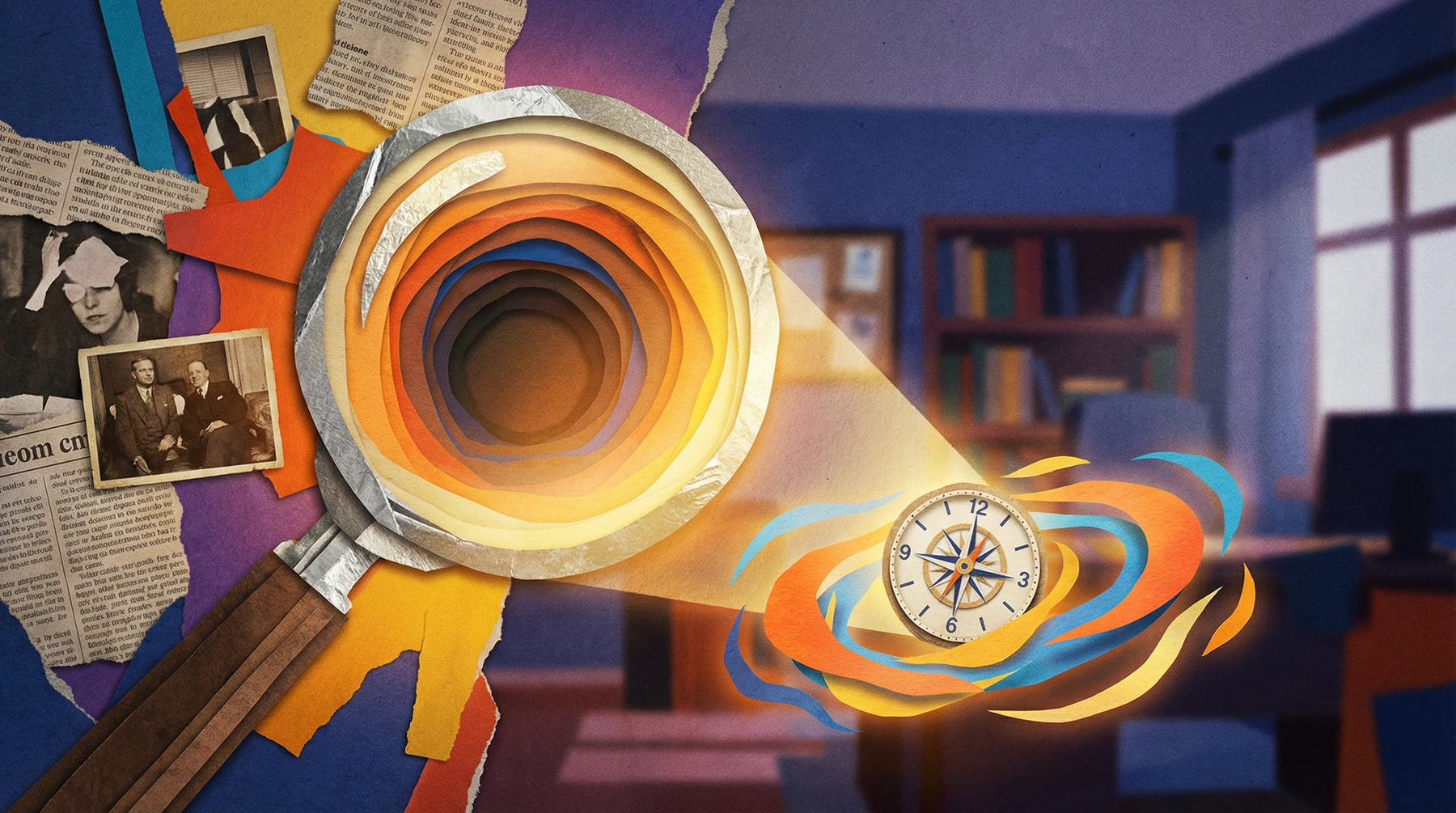 A magnifying glass spotlighting a tiny detail